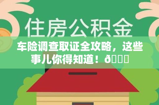 上犹车险调查取证全攻略，这些事儿你得知道！😎