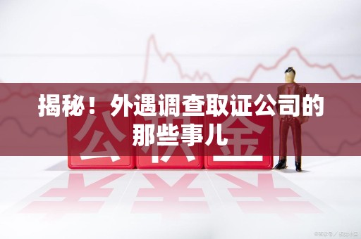 上犹揭秘！外遇调查取证公司的那些事儿