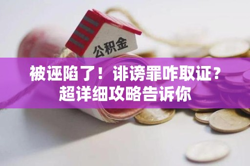 上犹被诬陷了！诽谤罪咋取证？超详细攻略告诉你