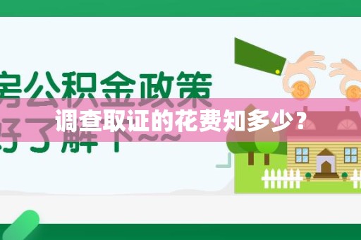 上犹调查取证的花费知多少？